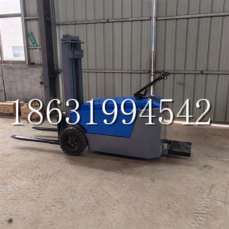 凌海市全电动叉车插腿式堆高车液压装卸车1.5吨升高小型站驾式铲车